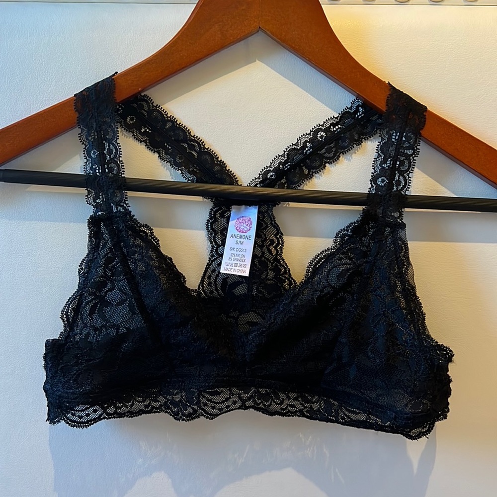 Black lace bralette